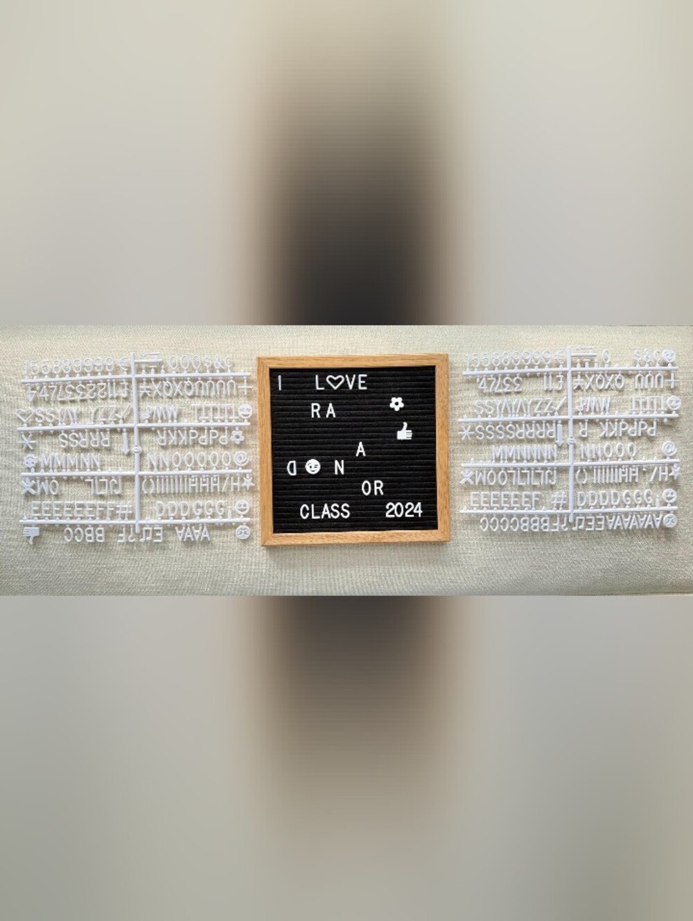 Wood Frame Felt Letter Board Message Sign + Letters & Symbols